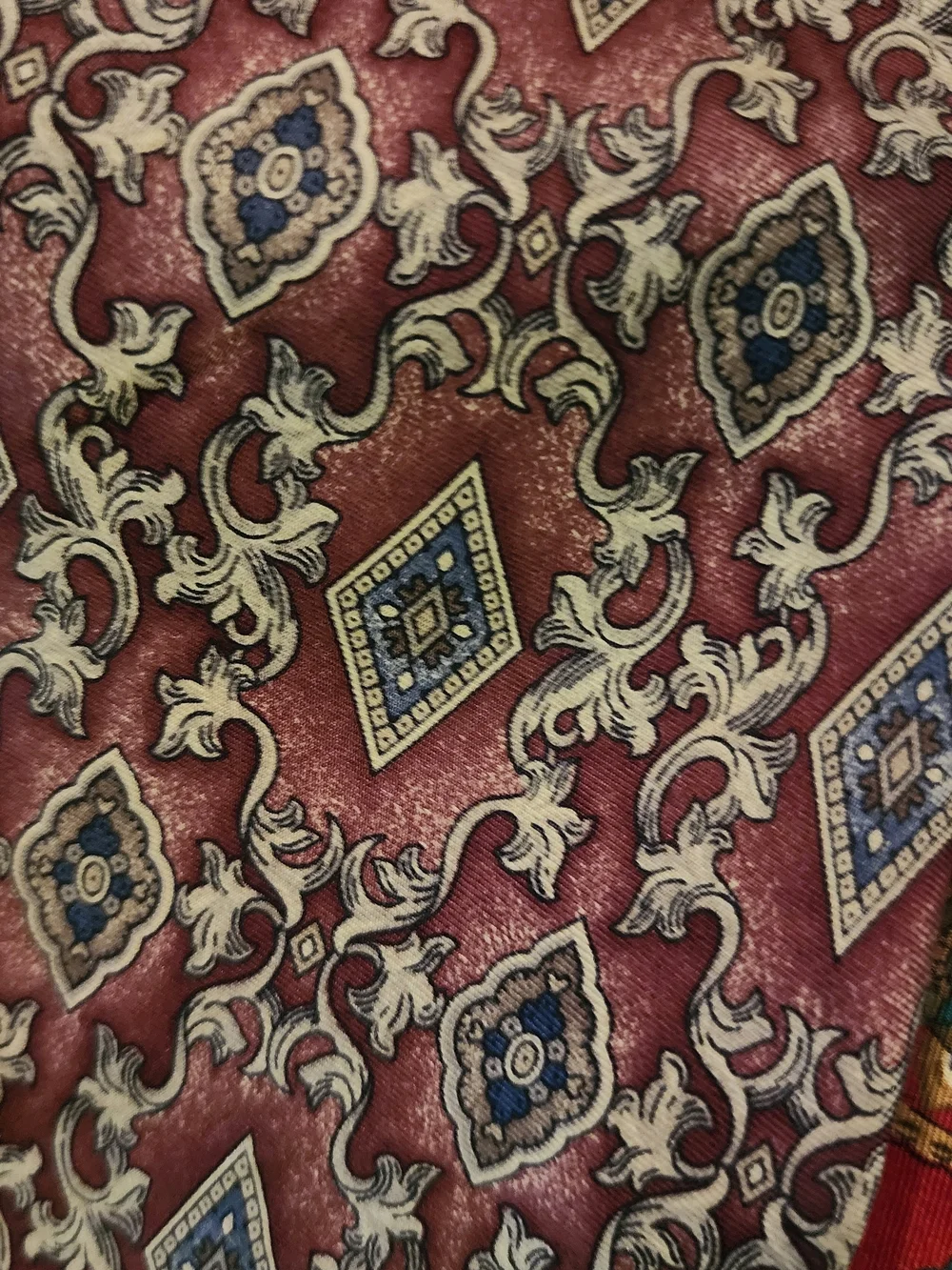 3pc Men’s 100% Silk Tie Lot American Traditions USA Burgundy Paisley Medallion